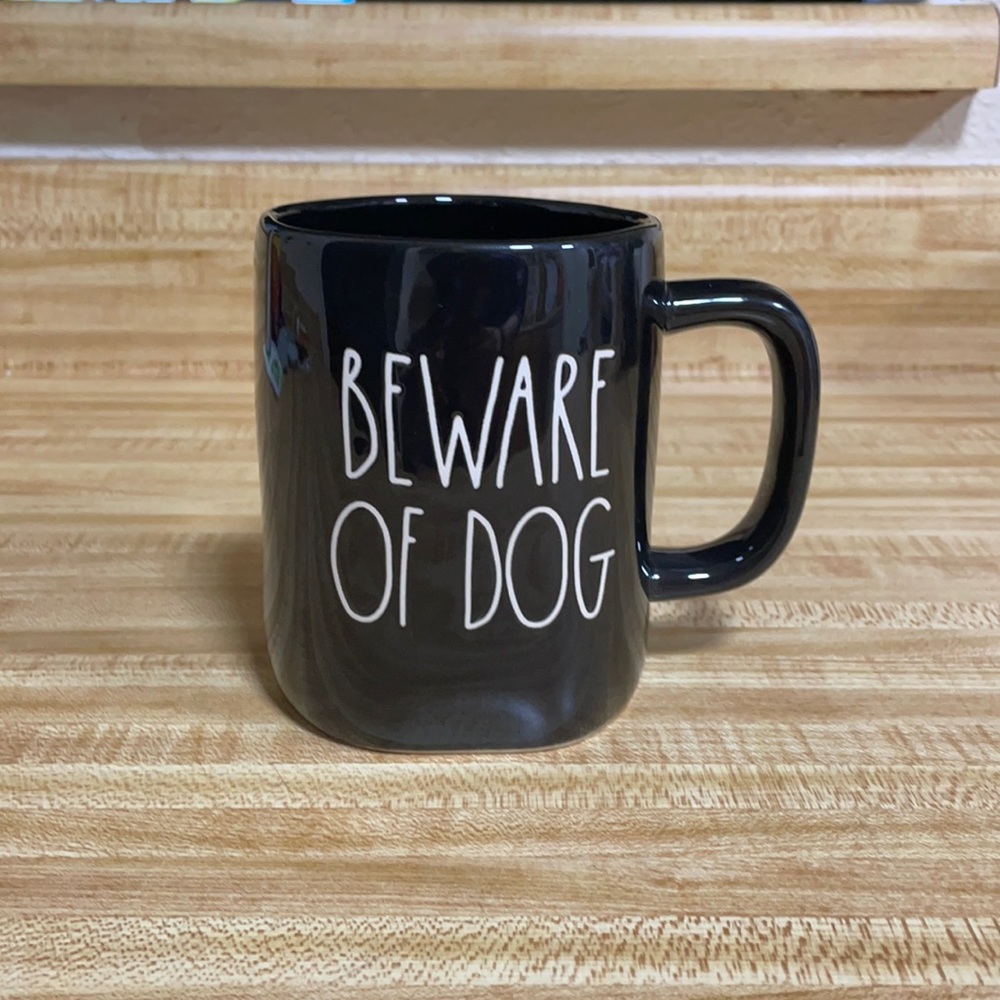 Rae Dunn beware of dog mug
